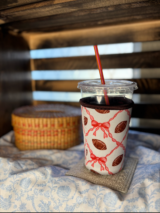 Football Bows Drink Sleeve