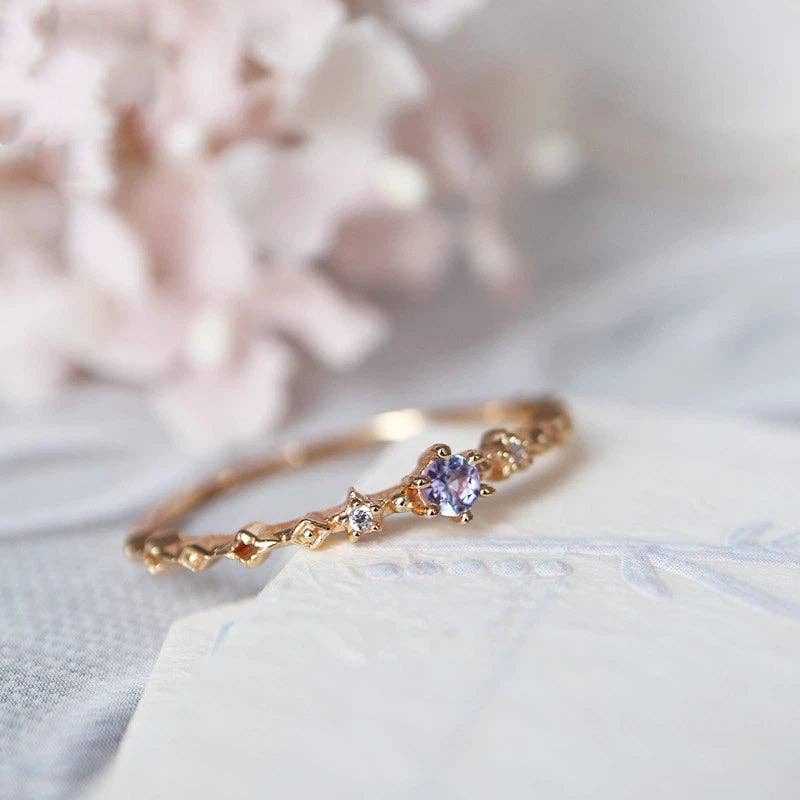 Dainty Gold Star Eternity Ring