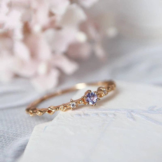 Dainty Gold Star Eternity Ring