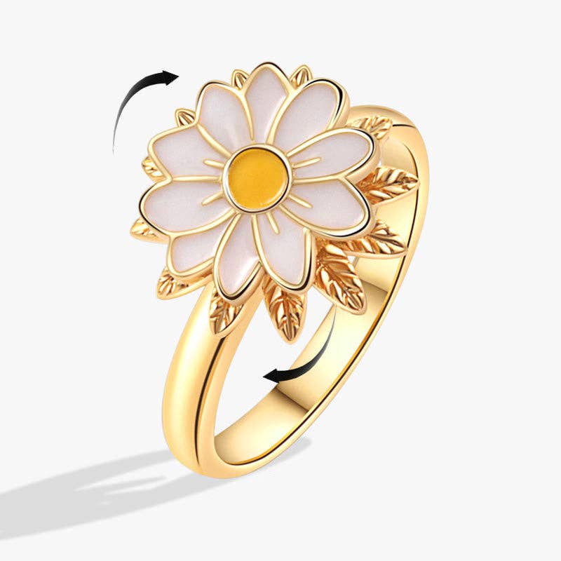 Daisy Flower Fidget Spinner Ring