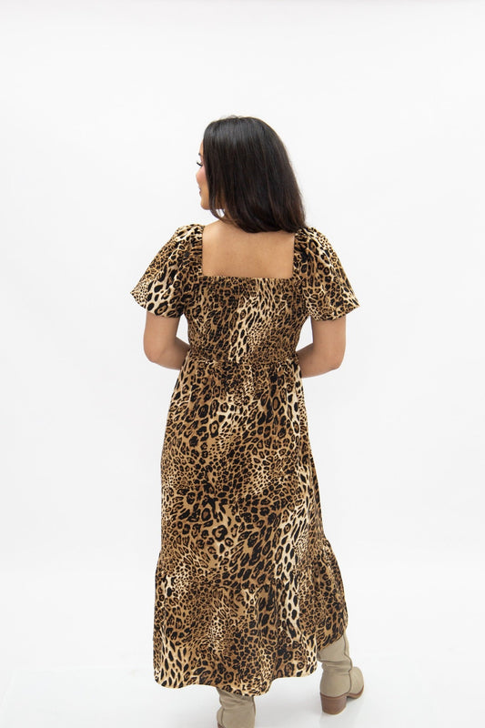 Puff Sleeve Midi Dress