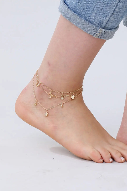 Celestial Star & Moon Anklet