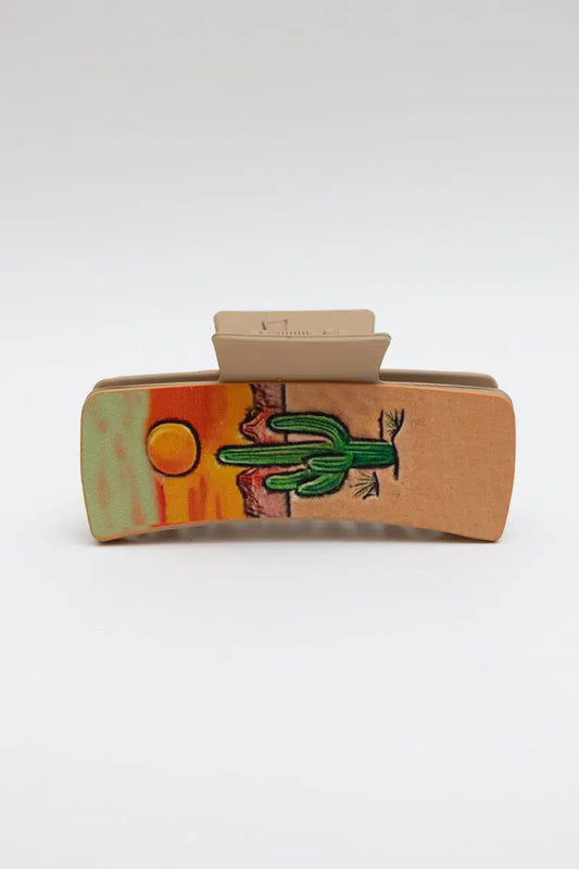 Cactus Sunset Hair Claw Clip